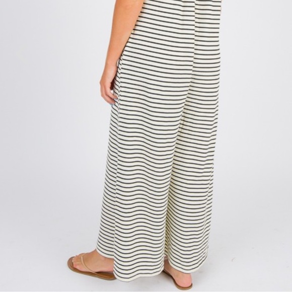 XL Striped Jumpsuit For Women, Wide Leg Round Neck Flowy.. - Picture 4 of 13